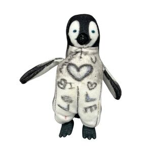 HAPPY FEET MOVIE CHARACTER PENGUIN 5” PLUSH STUFFED ANIMAL TOY FIGURE I LOVE YOU